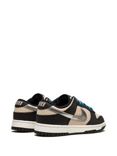 Nike Nike Dunk Low "Starry Laces" Sneakers - Farfetch Look Nike, Sneakers Brown, Nike Brown, Lace Sneakers, Brown Sneakers, Swoosh Logo, Leather Texture, Nike Dunk Low, Low Sneakers