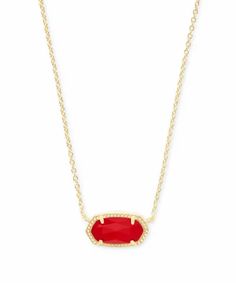 Elisa Gold Pendant Necklace, Preppy Necklaces, Short Pendant Necklace, Preppy Jewelry, Kendra Scott Necklace, Necklace Red, Pendent Necklace, Cool Necklaces, Timeless Accessories