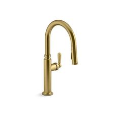 the brass faucet is shown in this image