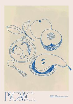 picnic food poster Scandi Art, Blue Poster, Bible Verse Prints, Arte Inspo, Pics Art, Interior Art, Art Paint, 3d Art, Line Drawing