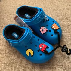 Nwt Crocs Ralen Lined Childrens Clogs. Color Ocean Blue With Black Lining Size C12/13 With Pac Man Charms. Boys Crocs Outfit, Playful Clogs With Round Toe For Playtime, Playful Synthetic Clogs With Round Toe, Playful Round Toe Clogs For Playtime, Casual Slip-on Clogs For Playtime, Winter Non-slip Round Toe Clogs, Synthetic Closed Toe Clogs For Playtime, Non-slip Round Toe Clogs, Casual Synthetic Clogs For Playtime