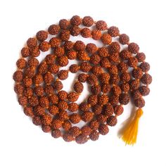 Rudraksha Seed Bead Japa Chanting Meditation Mala 108+1 Traditional Red Shiva Tears Necklace Shaivism Rudra; traditional red stain Rudraksha malas, 108 + 1 genuine seed beads, 5-muhki (face) 8mm Rudraksha; hand knotted in Vrindavan, U.P. India.Four options to choose from:Single mala      Red tassel      Orange tassel      Yellow tasselMixed, 5 malas       A mix of five, we choose colorsOm Namah Shivaya! Red Beaded Mala For Festivals, Silver Rudraksha Mala, 1 Mukhi Rudraksha Pendent, Chanting Meditation, Red Hand-strung Spiritual Mala, Namah Shivaya, Rudraksha Mala, Knotted Mala, Mala Meditation