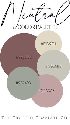 the neutral color palette is shown in this graphic style, with different colors and sizes