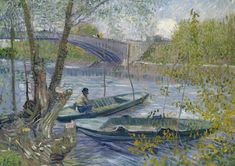 Painting for sale: Vincent van Gogh - Fishing in Spring, the Pont de Clichy #11 🖼️ Spring Painting, Paul Gauguin