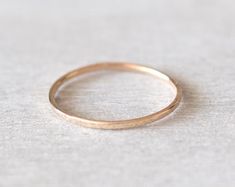 Flattened bead stacking ring in sterling silver gold filled | Etsy Gold Rings For Women, Hammered Gold Ring, Dainty Gold Rings, Hammered Ring, Gold Bond, Hammered Rings, Knuckle Rings, Zierlicher Ring, Gold Filled Ring