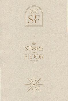 an open book with the words store van floor written in gold on it's cover