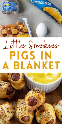 pigs in a blanket recipe with text overlay