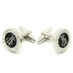 Black Silver Engraved Cufflinks Featuring Luxury Designer Logo. Brand New (Original Packaging With Tags). Adjustable Black Cufflinks For Business, Designer Silver Cufflinks For Wedding, Designer Silver Wedding Cufflinks, Black Cuff Jewelry For Business, Classic Black Business Cufflinks, Luxury Black Cufflinks For Formal Occasions, Black Luxury Cufflinks For Formal Occasions, Silver Designer Cufflinks For Business, Black Luxury Cufflinks For Formal Wear