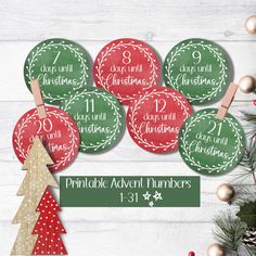 printable christmas ornaments with numbers on them