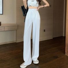 Trousers Casual, Simple Tshirt, Elegant Blouses, Fashion Summer, British Indian, Wide Leg Trousers, Brunei, Leg Pants, Wide Leg Pants