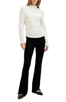 A textured finish plays up the everyday appeal of this versatile long-sleeve top. Mock neck Long sleeves Semisheer 65% cotton, 34% polyester, 1% elastane Dry clean Made in Turkey Textured Knit Long Sleeve Top, Casual Stretch Long Sleeve Top For Work, Chic Textured Knit Long Sleeve Top, Spring Long Sleeve Knit Top For Workwear, Allsaints Long Sleeve Winter Sweater, Chic Long Sleeve Textured Knit Top, Chic Turtleneck Long Sleeve Top For Work, Allsaints Long Sleeve Sweater For Fall, Allsaints Long Sleeve Tops For Fall