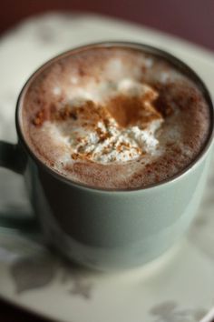 a close up of a cup of hot chocolate