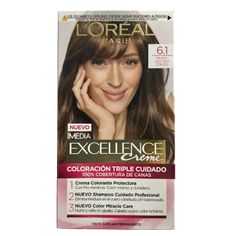 L'Oreal Paris Excellence Creme Permanent Hair Color - Spanish Version: Ultimate Long-Lasting Color Product Description: Transform your hair with L'Oreal Paris Excellence Creme Permanent Hair Color for a spectacular, long-lasting color. Featuring shade 677 Chocolate Silvia, this product delivers intense and deep color that lasts up to 6 weeks. It offers 100% gray coverage with a Nutricolor mask that is effective, plus a nourishing formula containing avocado oil, grape seed, blackcurrant, and oliv Hair Color Remover, Men Hair Color, Hair Dryer Brush, Clip In Ponytail, Wax Hair Removal, Gray Coverage, How To Color Eyebrows, Flat Iron Hair Styles, Hair Closure