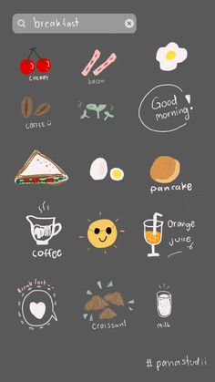 Idea for you Breakfast Story Ideas, Bacon Pancake, Instagram Story App, Instagram Animation, Snapchat Stickers, Instagram Editing Apps, Gif Instagram, Emoji For Instagram