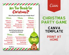 the grinch christmas party game is shown