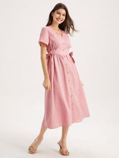 Shopcozy offers stylish and concessional Dresses.. SPU: 449QDRAGB409, Color: Light Pink, Edition type:Loose, Accessories:No. Casual Pink A-line Maxi Dress, Casual Midi Dress For Dress Down, Short Sleeve, Spring Pink Dress With Relaxed Fit, Casual Pink Midi Dress For Fall, Pink Relaxed Fit Midi Dress With Short Sleeves, Relaxed Fit Casual Maxi Dress For Work, Casual Relaxed Fit Maxi Dress For Work, Casual Pink Fall Dress, Pink Relaxed Fit Dress For Daywear