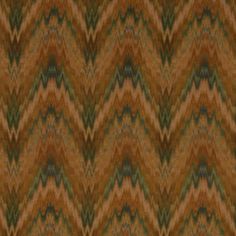 an abstract chevroned pattern in brown, green and blue colors on fabric or upholster