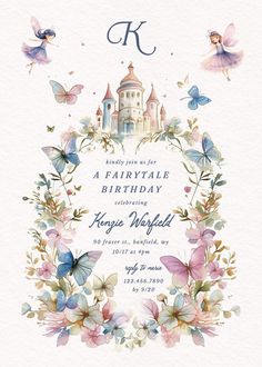 Whimsical wings - birthday invitation  #invitations #printable #diy #template #birthday #party