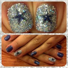 Dallas Cowboy Glitter Shellac. Dallas Cowboys Pedicure, Dallas Cowboys Nails Designs Football, Dallas Cowboys Nails Acrylics, Dallas Cowboys Manicure, Dallas Cowboys Nail Designs, Dallas Cowboys Tumbler Glitter, Dallas Cowboys Nails