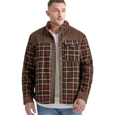 Materials: Flannel Shirt Jacket Are Made Of 100% Cotton Shell Flannel Lined With Fleece Sherpa For Offer Warmth, Comfort, Durable And Windproof. Features: Turndown Collar With Snap Buttons, Button-Front Closure, Front Snap Buttons, Soft Fleece Sherpa Lining, Long Sleeves With Buttoned Cuff, Smooth Lined Quilted Sleeves, Corduroy Splicing Design, Mens Shirt Jacket Lined. Design: Outdoor Casual Style, Vintage Stylish Plaid Pattern, Curve Hemline. Men's Shirt Jacket With Chest Flap Pocket And Snap Fall Outdoor Button-up Shacket, Long Sleeve Flannel Shacket With Button Closure, Outdoor Long Sleeve Shacket With Buttons, Long Sleeve Shacket With Buttons For Outdoor, Plaid Fleece Jacket With Pockets, Plaid Fleece Jacket With Pockets And Long Sleeves, Plaid Fleece Jacket With Pockets For Fall, Plaid Long Sleeve Fleece Jacket With Pockets, Casual Plaid Fleece Jacket With Pockets