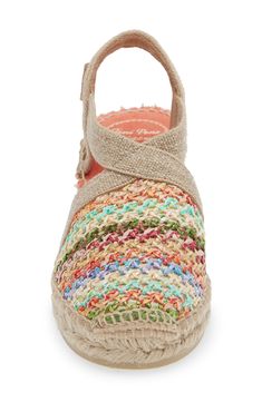 Enchant your stride with this dreamy espadrille-inspired wedge topped with an intricate weave of rainbow threads and grounded on a rubber traction sole. 2 1/4" heel; 3/4" platform Textile upper and lining/rubber sole Made in Spain Multicolor Wedge Heel Espadrilles For Summer, Multicolor Closed Toe Espadrilles, Casual Multicolor Espadrilles With Woven Sole, Multicolor Closed Toe Espadrilles For Beach, Multicolor Round Toe Espadrilles For Beach, Multicolor Summer Espadrilles With Woven Sole, Multicolor Closed Toe Espadrilles For Spring, Multicolor Espadrilles With Woven Sole For Vacation, Multicolor Espadrilles For Spring