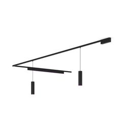 This ceiling track lighting kit in black includes two pendant lights, one linear light bar, three 59.1 inch rails, a PSU that sits at the end of one rail, and connectors to create an L shape that turns to the right. Philips Hue Inspiration, Flos Track Lighting, Philips Hue Desk Lamp, Philips Hue Gradient Lightstrip, Linear Light, Philips Hue, Security Cameras For Home, Hue Philips, Linear Lighting