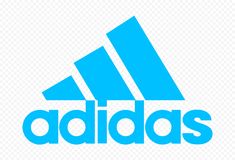 the adidas logo is shown in blue on a transparent background, with no background