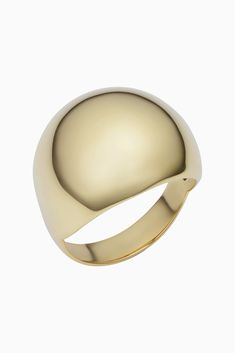 Italian for "dome" our Cupola Ring is a nod to the dome-shaped architecture seen all around the world. The polished, rounded design is an elegant and eye-catching sight, whether atop a historic building or poised on your finger. Metal: 14 Karat Yellow Gold Weight: 3.9 Grams Available in Multiple Sizes Dimensions; 18.5mm Diameter  Origin: Crafted in Istanbul, Turkey Formal Gold Dome Ring, Domed Wide Band Ring For Wedding With Polished Finish, Domed Wide Band Wedding Ring With Polished Finish, Polished Finish Dome Ring For Wedding, Polished Dome Ring For Anniversary, Oval Dome Ring In Polished Yellow Gold, 14k Gold Dome Ring With Shiny Finish, Oval Dome Ring In Yellow Gold With Polished Finish, Oval Yellow Gold Dome Ring With Polished Finish