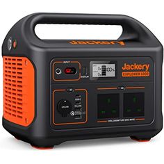 an orange and black portable power station