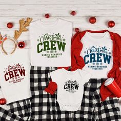 Get ready to celebrate the season in style with the Personalized Christmas Crew Custom Holiday Pajama T-Shirt, designed for ultimate festive fun! This matching long-sleeve shirt is perfect for family gatherings, holiday parties, or cozy Christmas mornings. With its classic collegiate typography and rich forest green color, it brings a modern yet traditional touch to your holiday wardrobe. Personalize it to create a unique look for your Christmas crew, whether it's for family, friends, or a group Family Christmas Shirt Custom, Collegiate Typography, Christmas Pjs Family, Matching Friend, Christmas Pj, Christmas Jammies, Matching Christmas Shirts, Matching Christmas Pajamas, Holiday Attire