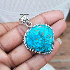 Welcome to my shop 925 Stealing Silver Pendant, Blue Copper Turquoise, Silver Pendant, Handmade Pendant, Women Pendant, Turquoise Pendant, Gemstone Pendant's. Thanks For Sale Women Pendant, Copper Turquoise, Handmade Pendant, Turquoise Pendant, Handmade Pendants, Gemstone Pendant, Silver Pendant, Favorite Jewelry, Jewelry Necklace Pendant