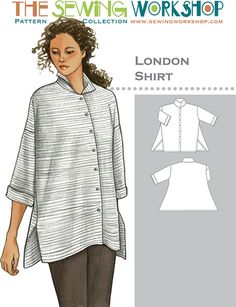 a woman's shirt and pants sewing pattern from the sewing workshop london, england