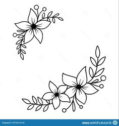 black and white flower design on a white background stock photo image 379782