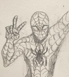 a drawing of a spider man with his arms outstretched