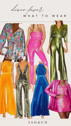 six different styles of women's jumpsuits with the words, love story what to