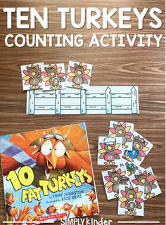 ten turkey's counting activity for kids to do with the thanksgiving turkeys game