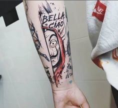 a person's arm with a tattoo on it that says bella ciro