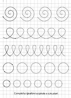 a graphing sheet with circles and spirals on it, which are drawn in the same