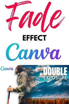 a poster with the words fake effect canvas and double exposure