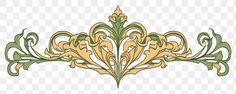 an ornate design with green and yellow colors on a transparent background, hd png