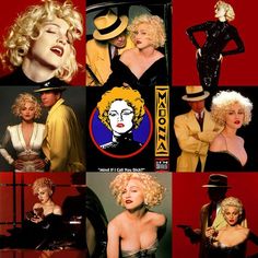 many different pictures of marilyn monroe with hats and hair in the style of drag queen