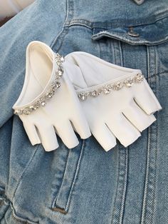 White fingerless wedding gloves clear rhinestone crystal faux leather crystal stone driving car women fashion women baroque dolce style Vegan you will get very similar gloves, they will be made especially for you. this is my author's idea and handmade One size look very stylish! you will be irresistible! this is a wonderful gift as well Diy Dye Clothes, Car Women, White Leather Gloves, Fancy Gloves, Leather Fingerless Gloves, Fashion Gloves, Gloves Fashion, Driving Car, Wedding Gloves