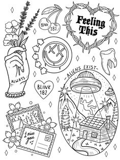 the coloring page for feeling this is an image of some things that are being used to decorate