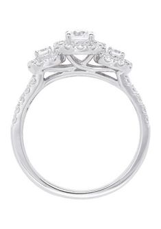 1 ct. t.w. Diamond details enrich this 14K White Gold ring from Belk & Co. with unmatched elegance. | Belk & Co Lab Created 1 ct. t.w. Diamond Ring in 14K White Gold Platinum Diamond Ring With Halo Design And Cluster Shape, Formal Cushion Cut Cubic Zirconia Rings, Cluster Diamond Ring With Halo Setting In Platinum, Moissanite Cluster Jewelry With Halo Design, Platinum Diamond Ring With Halo Setting In Cluster Shape, Emerald Cut Cluster Ring With Halo Design For Anniversary, Diamond Cluster Jewelry With Halo Design, Classic Cluster Jewelry With Halo Setting, Platinum Cluster Diamond Ring With Halo Setting