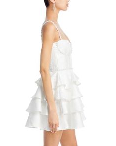 V. Chapman Luciana Embellished Mini Dress Cute Dresses For Dances, V Chapman, Baroque Floral, Embellished Mini Dress, White Mini Dress, Formal Occasion, Sweetheart Neckline, Formal Event, Cute Dresses