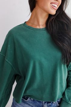 Get ready for a cozy forecast with a 100% chance of looking cute in the Chill Out Cropped Pullover! This stylish pullover features a soft, plush terry cloth lining that provides ultimate comfort and warmth. The cropped design adds a trendy twist, making it perfect for pairing with high-waisted jeans or skirts. With a relaxed fit and long sleeves, this pullover is ideal for lounging at home or running errands in style. The lightweight fabric makes it easy to layer, while the versatile color optio Super Soft Sweatshirt For Fall Lounging, Cozy Soft-washed Everyday Sweater, Comfy Soft Knit Sweatshirt For Loungewear, Super Soft Comfortable Top For Fall, Comfortable Super Soft Top For Fall, Oversized Super Soft Comfortable Sweater, Soft-washed Sweatshirt For Everyday, Oversized Super Soft Tops For Fall, Solid Cotton Sweatshirt With Soft Texture