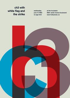 a poster with the letter b in red, white and blue colors on it's cover