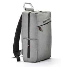 This professional slim laptop backpack is lightweight and organized. A streamlined and sophisticated design, makes it perfect for business commuters. 2 side zippered pockets, one zippered pocket on the front, and double zipper opening for main compartment where there is a padded sleeve that will hold up to 15" laptop, 2 mesh pockets and 1 slip pocket for organizing. Padded adjustable shoulder straps for an incredible fit. Measures 15"H x 10"W x 4"L, made of polyester. Modern Laptop Bag Backpack With Zipper Closure, Modern Laptop Backpack With Zipper, Modern Laptop Backpack With Zipper Closure, Gray Business Backpack, Modern Rectangular Backpack With Ykk Zipper, Modern Laptop Bag With Zipper For Commuting, Functional Gray Business Backpack, Gray Rectangular Backpack With Zipper, Gray Rectangular Backpack With Zipper Closure