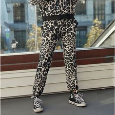 Nwt. Make A Wild Statement In This Animal Print Piece! The French Terry Pants Features A Soft, Slim, Comfortable Fit. Pair With Our Matching Pullover, And Your Seasonal Aesthetic Is Set! The Black Print Is A Bold Complement To The Item's Sand-Colored Base. Model Is 5'9" And Wearing Size Small. Casual All Over Print Spring Bottoms, Stretch Cotton Leopard Print Bottoms, Stretch Leopard Print Cotton Bottoms, Relaxed Fit Bottoms With All Over Print For Spring, Casual Leopard Print Cotton Bottoms, Trendy Relaxed Fit Leopard Print Bottoms, Trendy Cotton Bottoms With All Over Print, Casual Cotton Pants With All Over Print, Casual Non-stretch Loungewear Pants