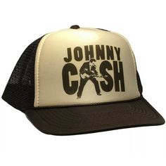 Johnny Cash Trucker Hat Mesh Hat vintage snapback hat adjustable unworn Vintage style trucker hat This is a Trucker hat mesh hat, it has an adjustable snapback so it fits most people 100% Polyester Front 100% Nylon Mesh Back 5-panel cap Seamless Foam Front Panel with Lining 8 Rows Stitching on Visor Matching Fabric Under visor Adjustable Plastic Snap Hats Trendy, Snapback Hats Men, Country Music Concerts, Vintage Trucker Hat, Cute Caps, Vintage Trucker Hats, Brown Hats, Mesh Hat, Vintage Cap